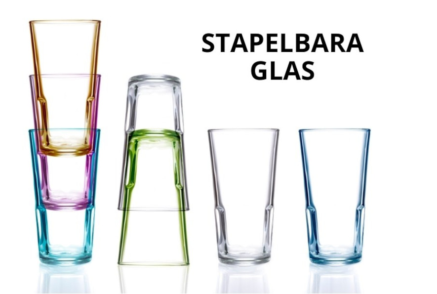 stapelbara glas i olika färger
